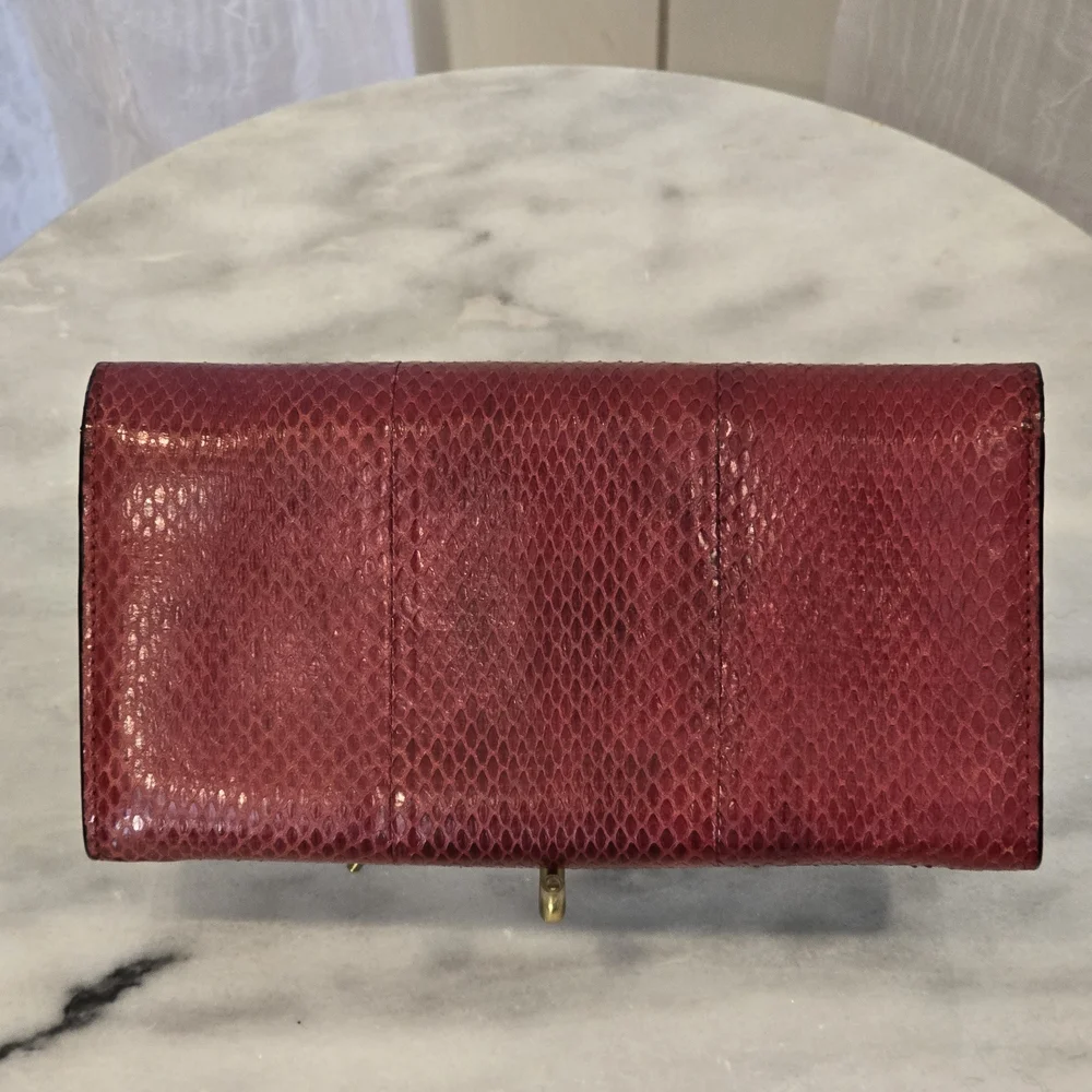 Chloe Red Python Georgia Long Wallet With Dustbag - Picture 3 of 10
